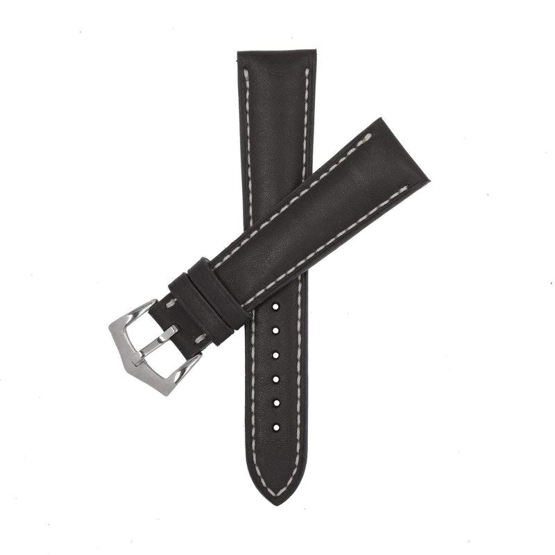 Milano Straps Black Barenia Leather Watch Strap