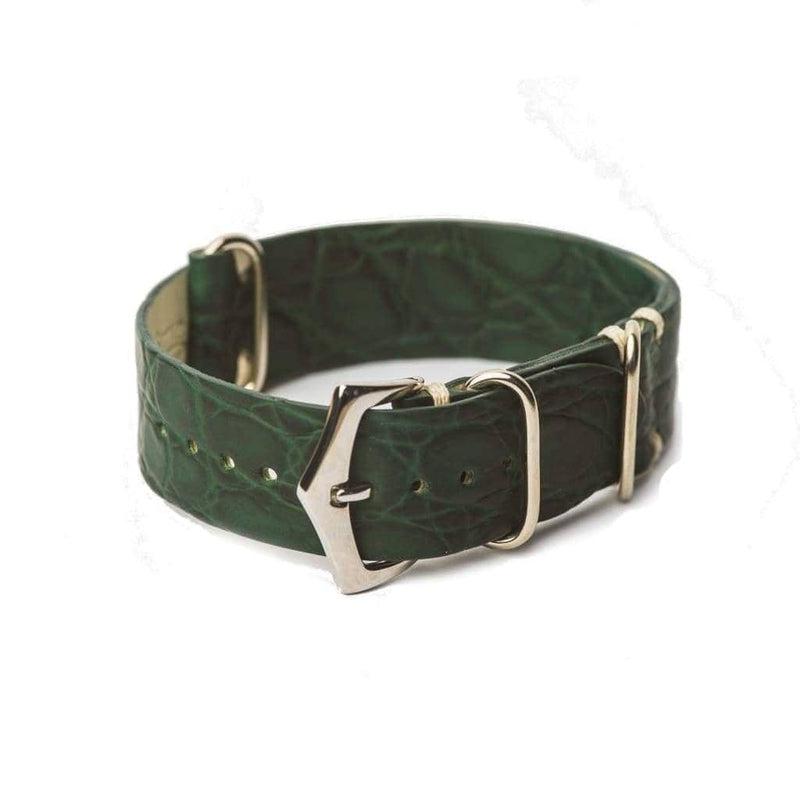 Green Alligator Military Watch strap - Milano Straps