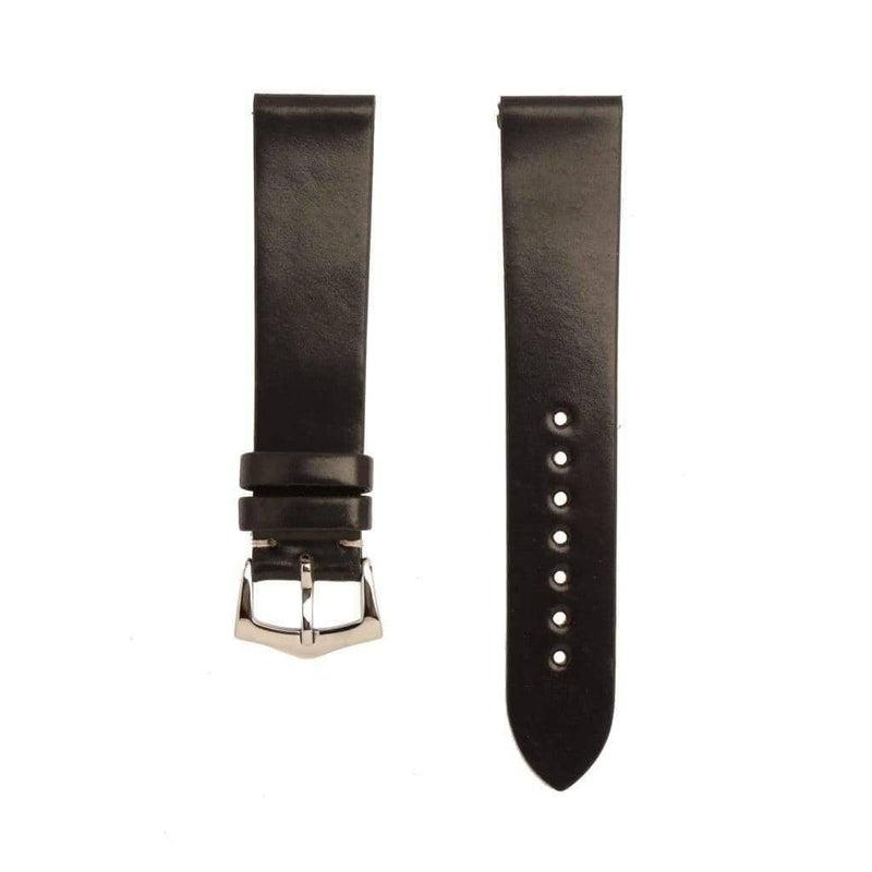Black Cordovan Leather Watch Strap No Stitches - Milano Straps