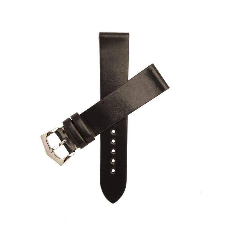 Black Cordovan Leather Watch Strap No Stitches - Milano Straps