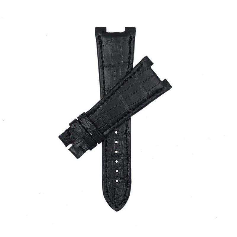 Black Matt Genuine Alligator Watch Strap Patek Philippe Compatible - Milano Straps