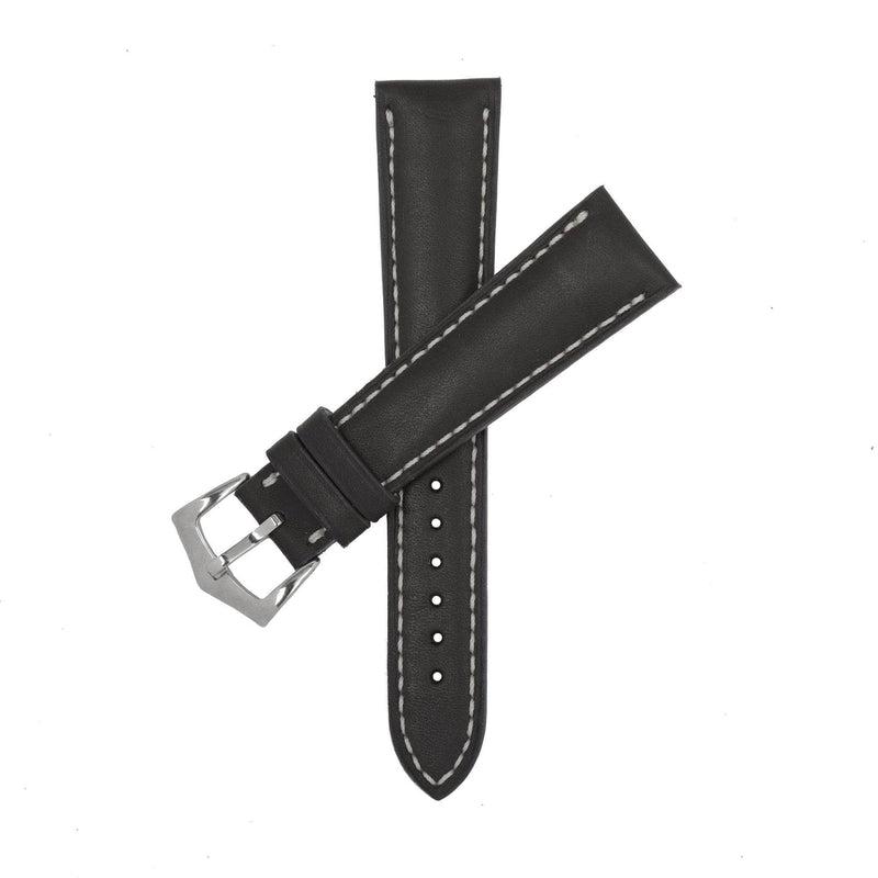 Black Roano Leather Watch Strap - Milano Straps