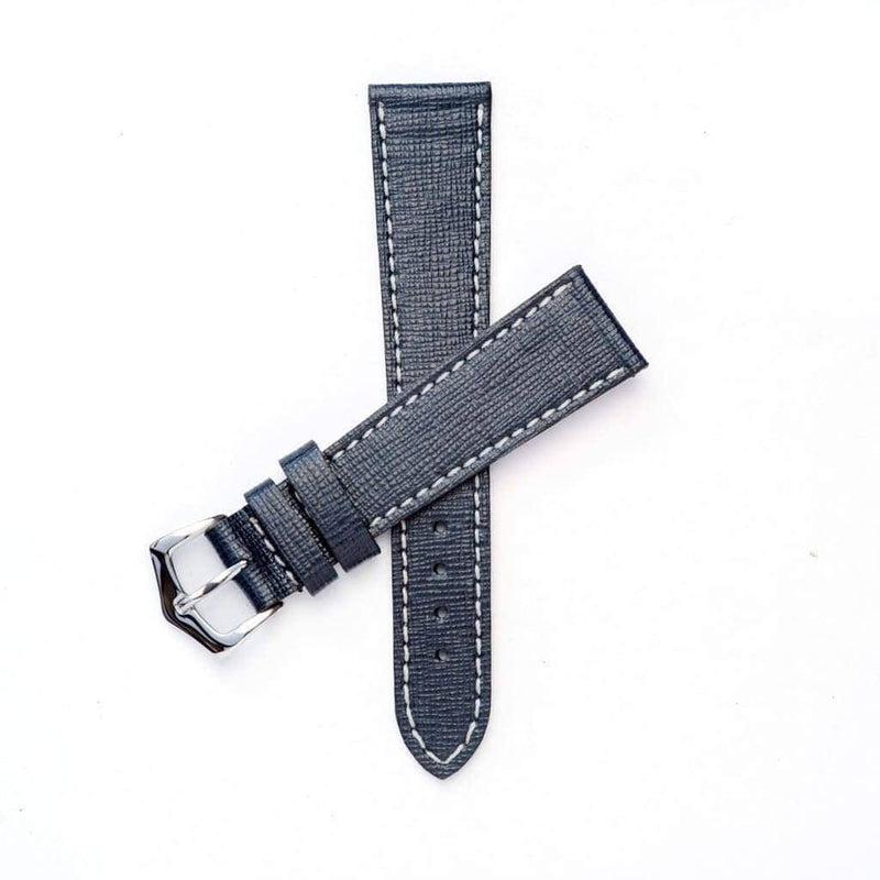Black Saffiano Leather Watch Strap - Milano Straps