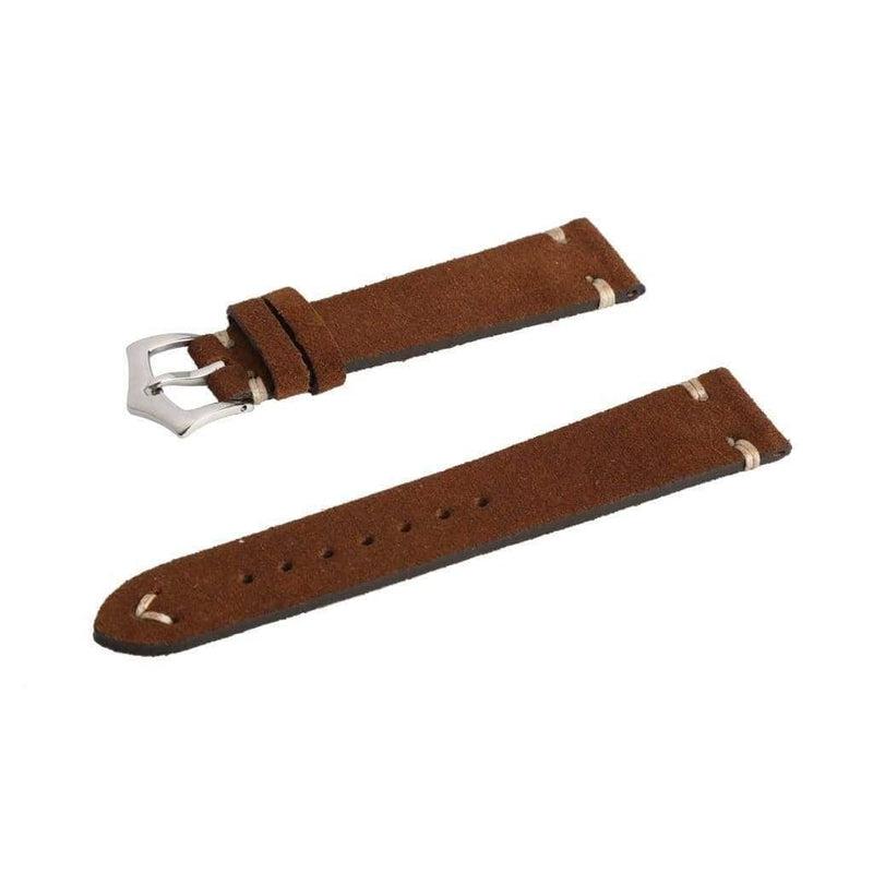 Brown Suede Vintage Leather Watch Strap - Milano Straps