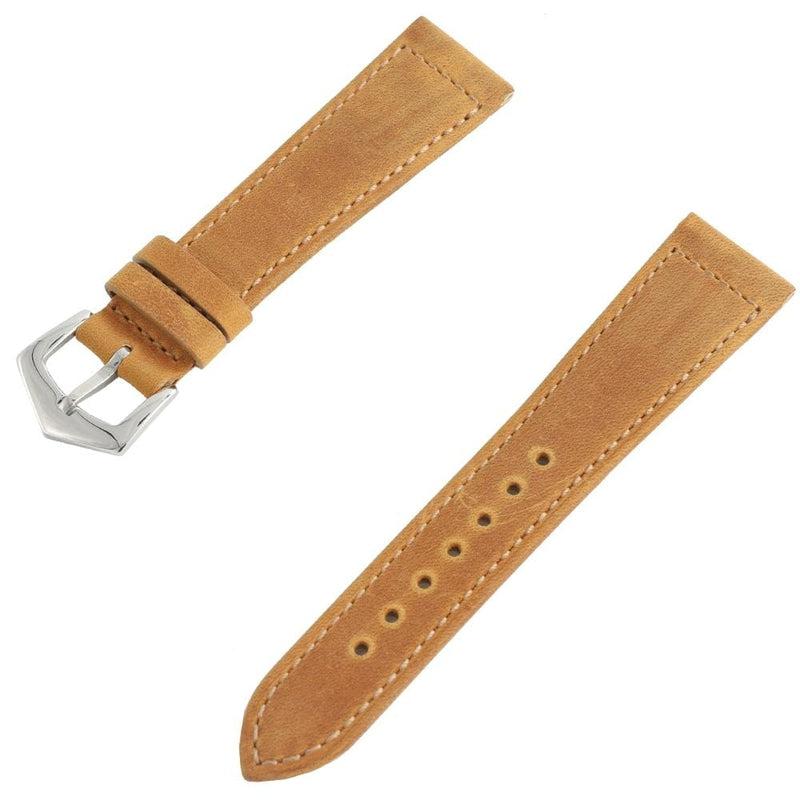 Cognac Crazy Horse Leather Watch Strap - Milano Straps