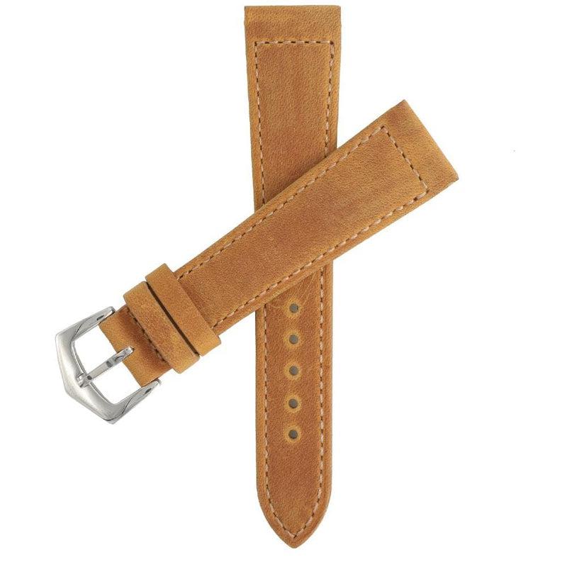 Cognac Crazy Horse Leather Watch Strap - Milano Straps