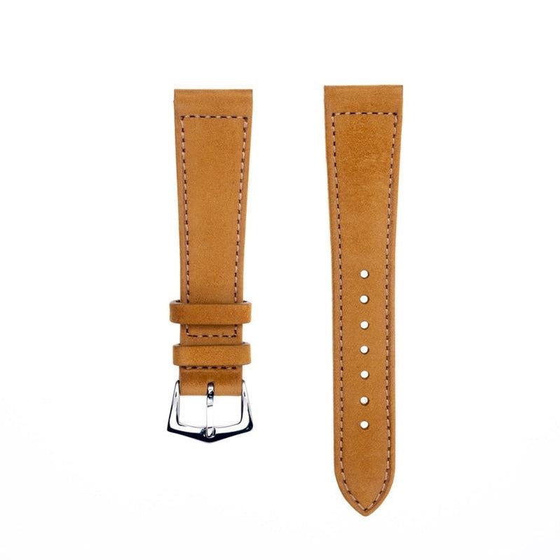 Cognac Nabuck Leather Watch Strap - Milano Straps