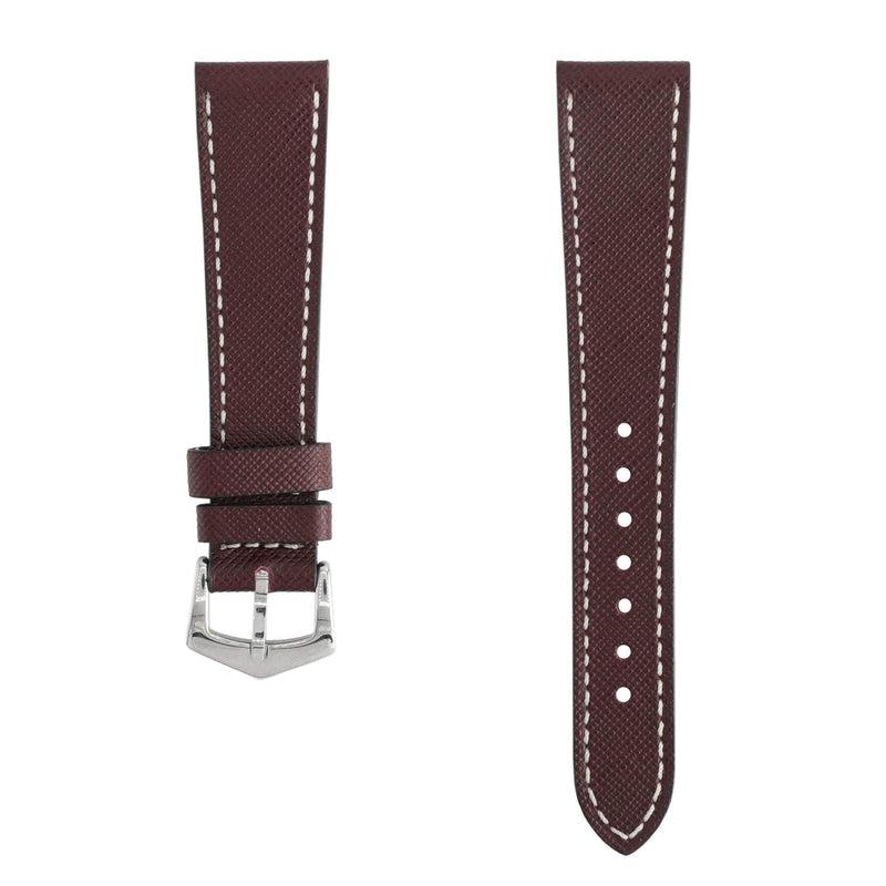 Cognac Saffiano Leather Watch Strap - Milano Straps