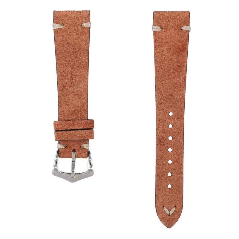 Cognac Suede Vintage Leather Watch Strap - Milano Straps