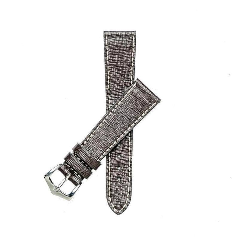 Dark Brown Saffiano Leather Watch Strap - Milano Straps