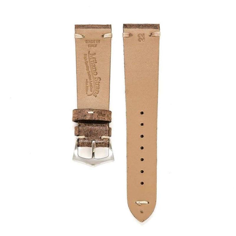 Dark Brown Vintage Leather Watch Strap - Brown - Milano Straps