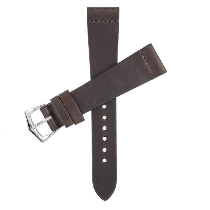Dark Brown Vintage Leather Watch Strap - Milano Straps