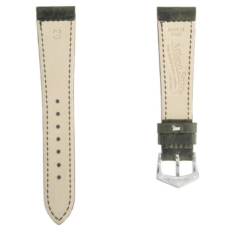 Dark Green Crazy Horse Leather Watch Strap - Milano Straps
