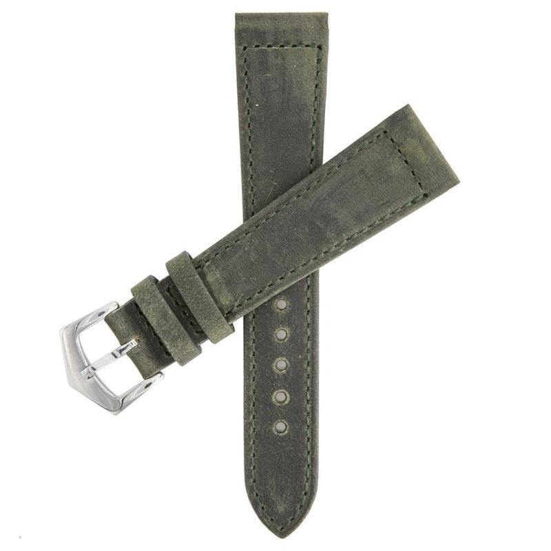 Dark Green Crazy Horse Leather Watch Strap - Milano Straps