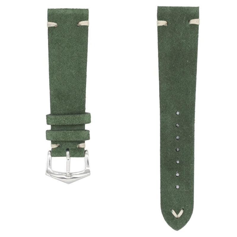 Green Suede Vintage Leather Watch Band - Milano Straps