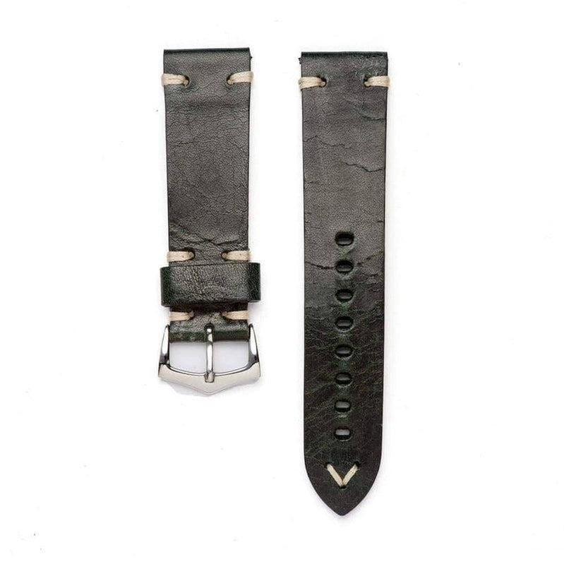 Green Vintage Leather watch strap - Milano Straps