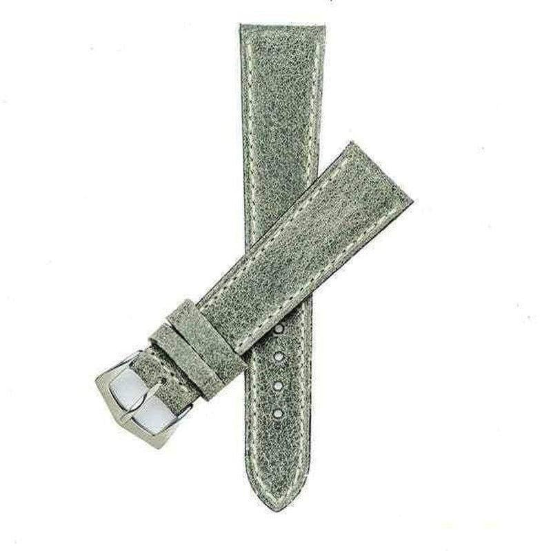 Grey Leather Vintage Watch Band - Milano Straps