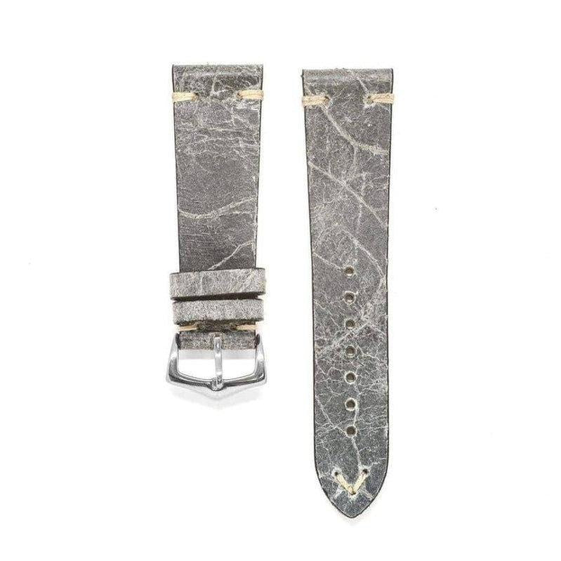 Grey Leather Vintage Watch Strap - Grey color - Milano Straps