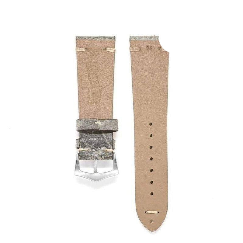 Grey Leather Vintage Watch Strap - Grey color - Milano Straps