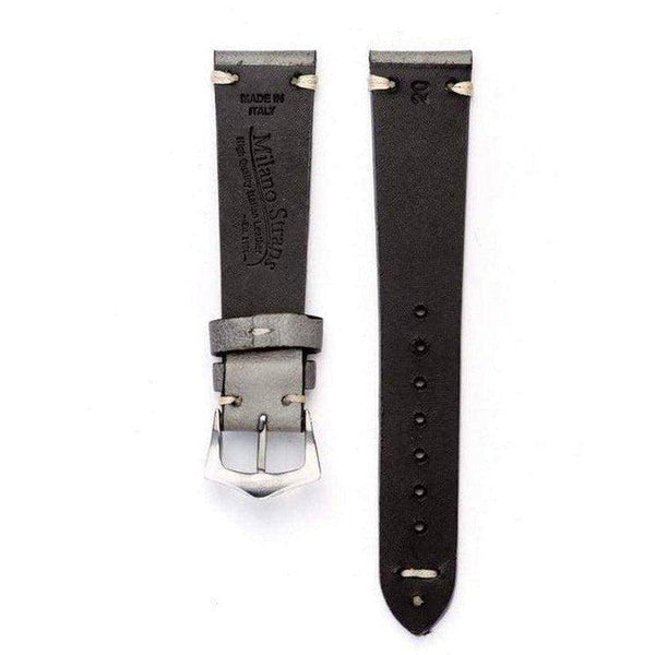 Grey Vintage Leather vintage watch strap Milano Straps