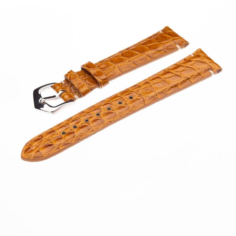 Millenium Cognac Alligator Minimal Stitches Watch Strap - Milano Straps