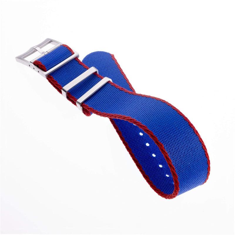 Nato Watch Strap Blu - Red - Tudor Watch Style - 100% Recycled - Milano Straps