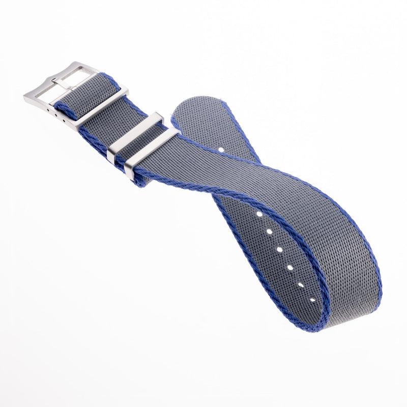 Nato Watch Strap Grey - Blue - Tudor Watch Style - 100% Recycled - Milano Straps