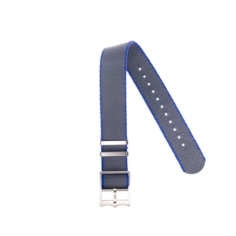 Nato Watch Strap Grey - Blue - Tudor Watch Style - 100% Recycled - Milano Straps