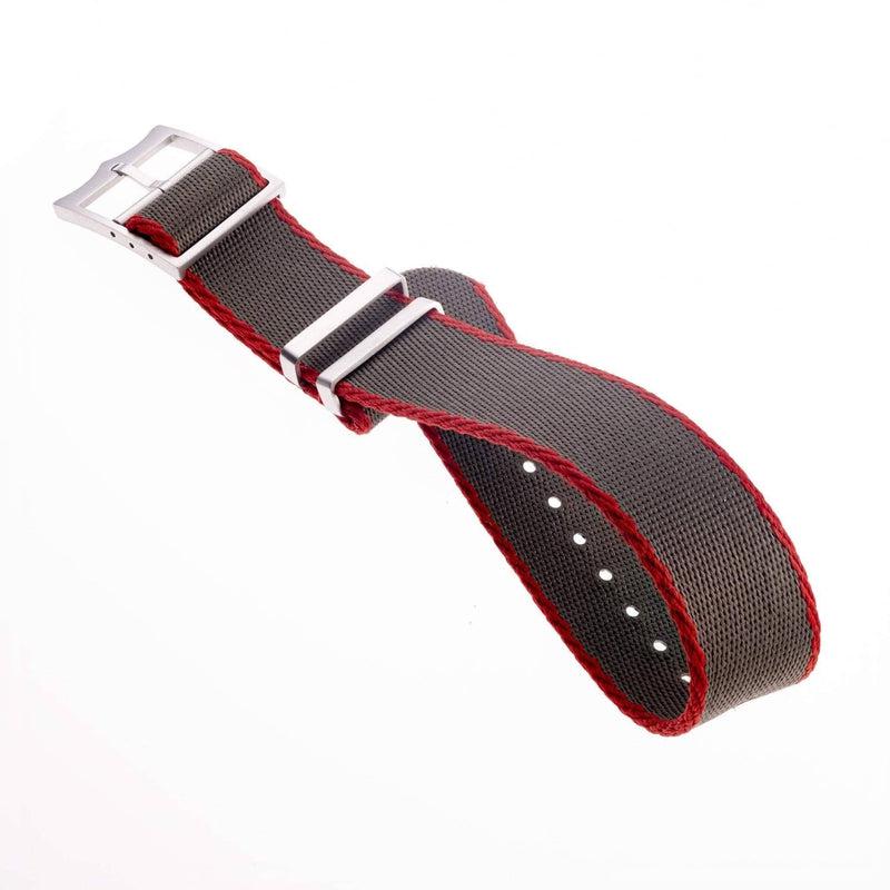 Nato Watch Strap Military Green -Red - Tudor Watch Style - 100% Recycled - Milano Straps