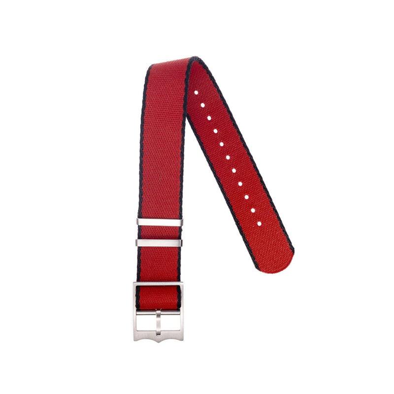 Nato Watch Strap Red - Black- Tudor Watch Style - 100% Recycled - Milano Straps