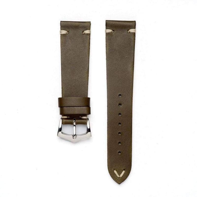 Olive Leather Vintage Watch Strap - Milano Straps