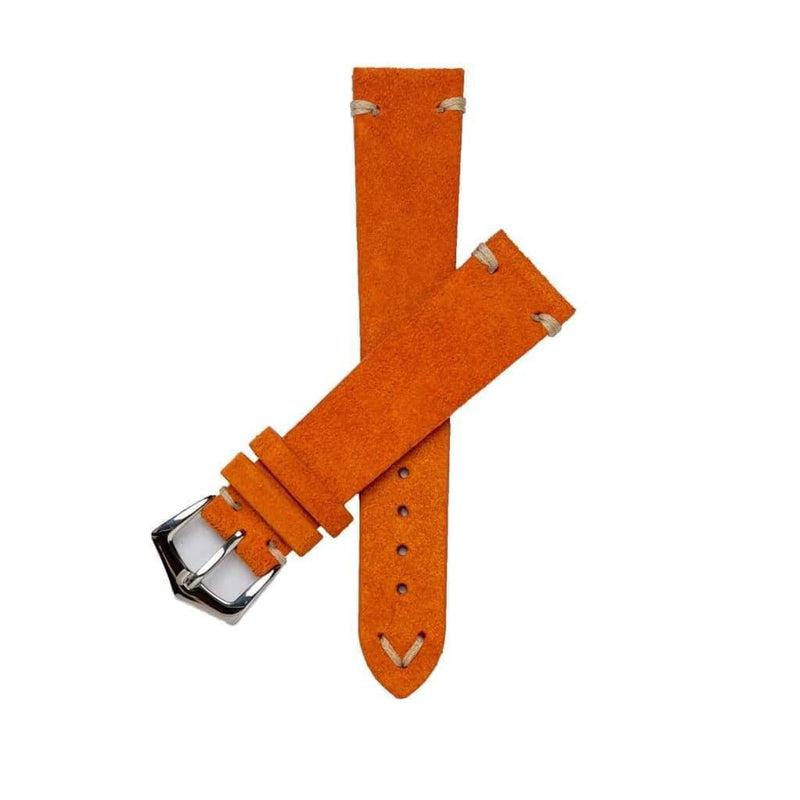 Orange Suede Vintage Leather Watch Strap - Milano Straps
