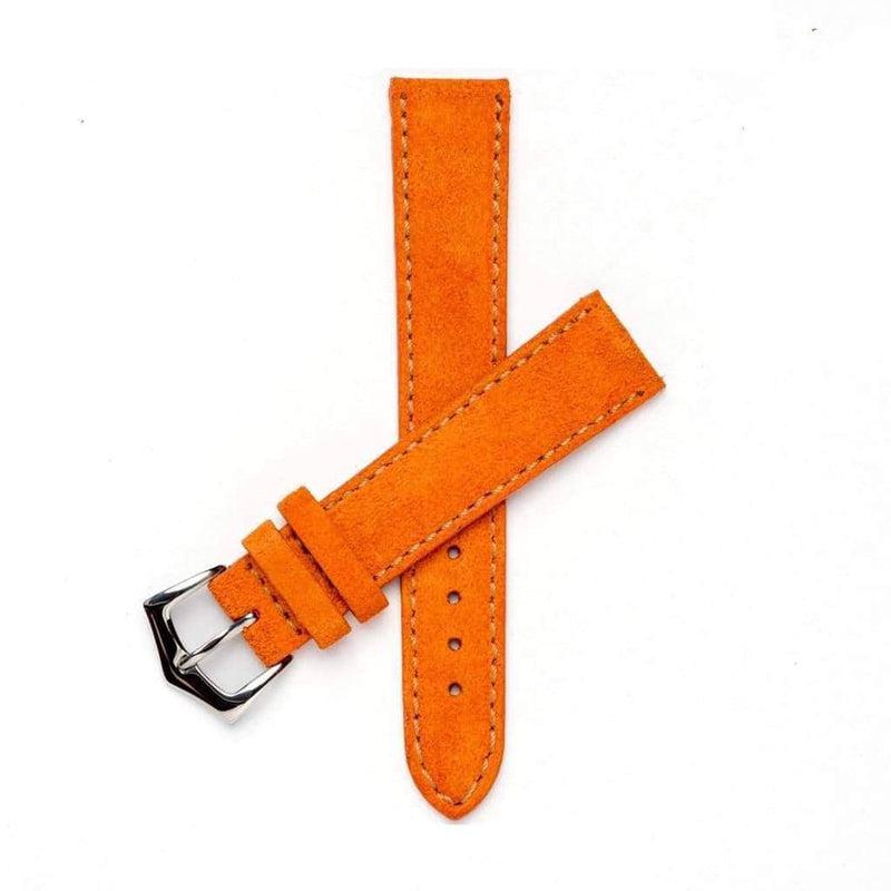 Orange Suede Watch Strap Stitches - Milano Straps