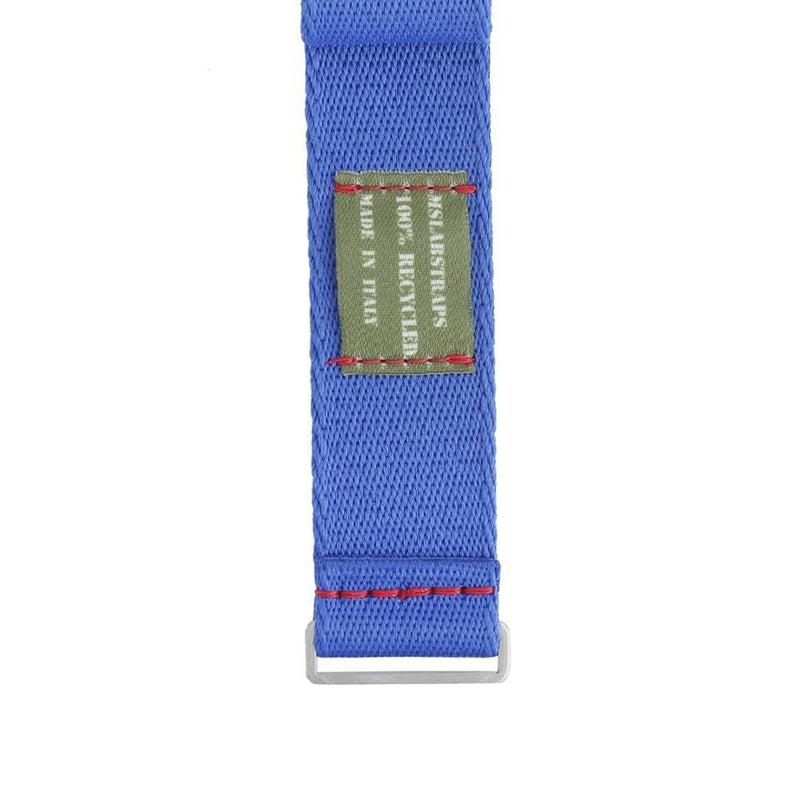 Recycled NATO Watch Strap - Blu light Red Stitches - Milano Straps