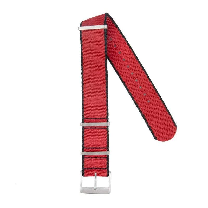 Recycled NATO Watch Strap - Red Black Borders - Milano Straps