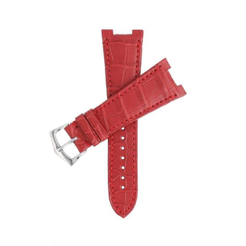 Red Matt Genuine Alligator Watch Strap Patek Philippe Compatible - Milano Straps