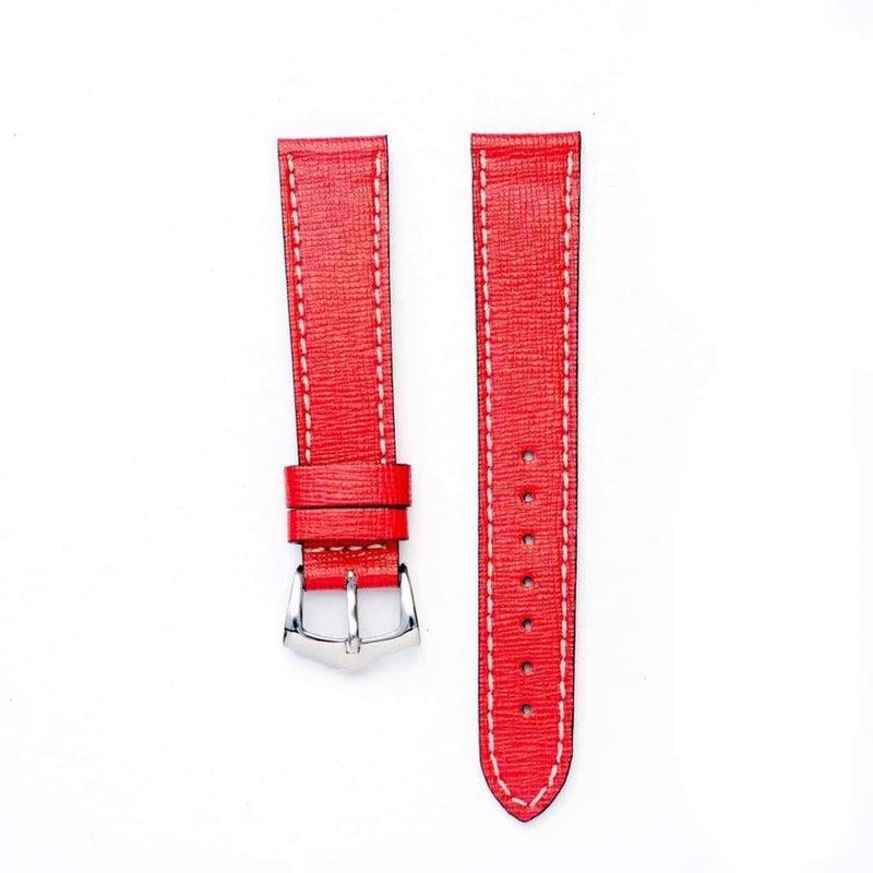 Red Saffiano leather Watch Strap - Milano Straps