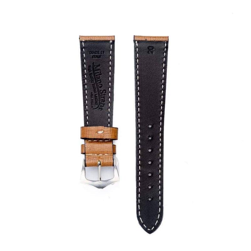 Tan Saffiano Leather Watch Strap - Milano Straps