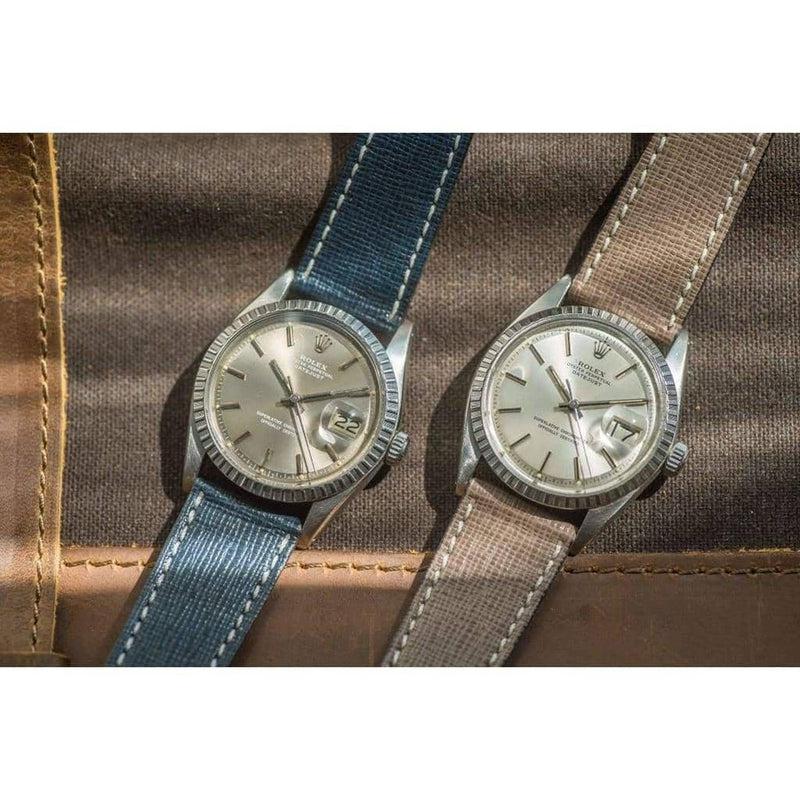 Taupe Saffiano Leather Watch Strap -Taupe - Milano Straps