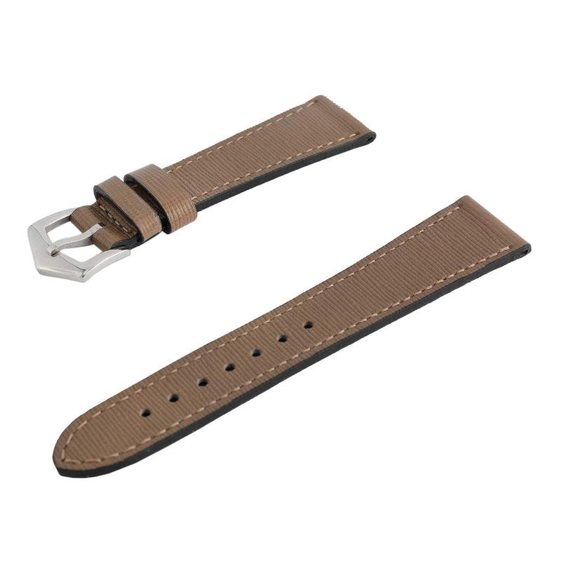 Taupe Saffiano Leather Watch Strap - Taupe Color - Milano Straps