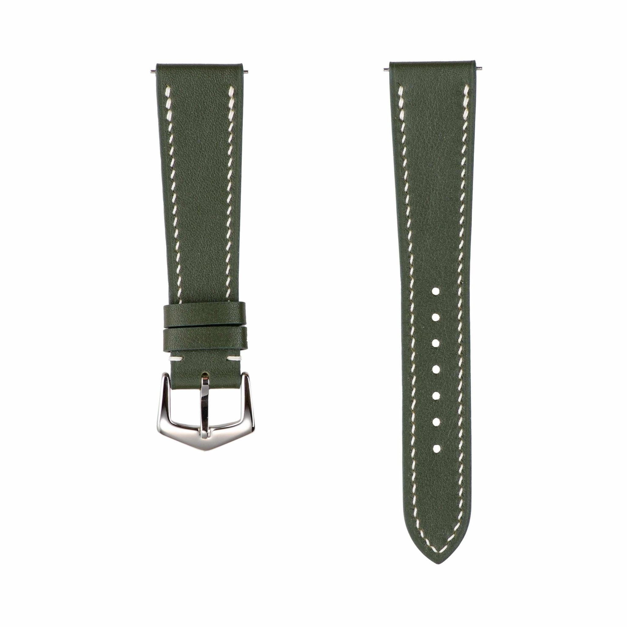 Milano Straps Olive Swift Leather Watch Band | Watch Straps