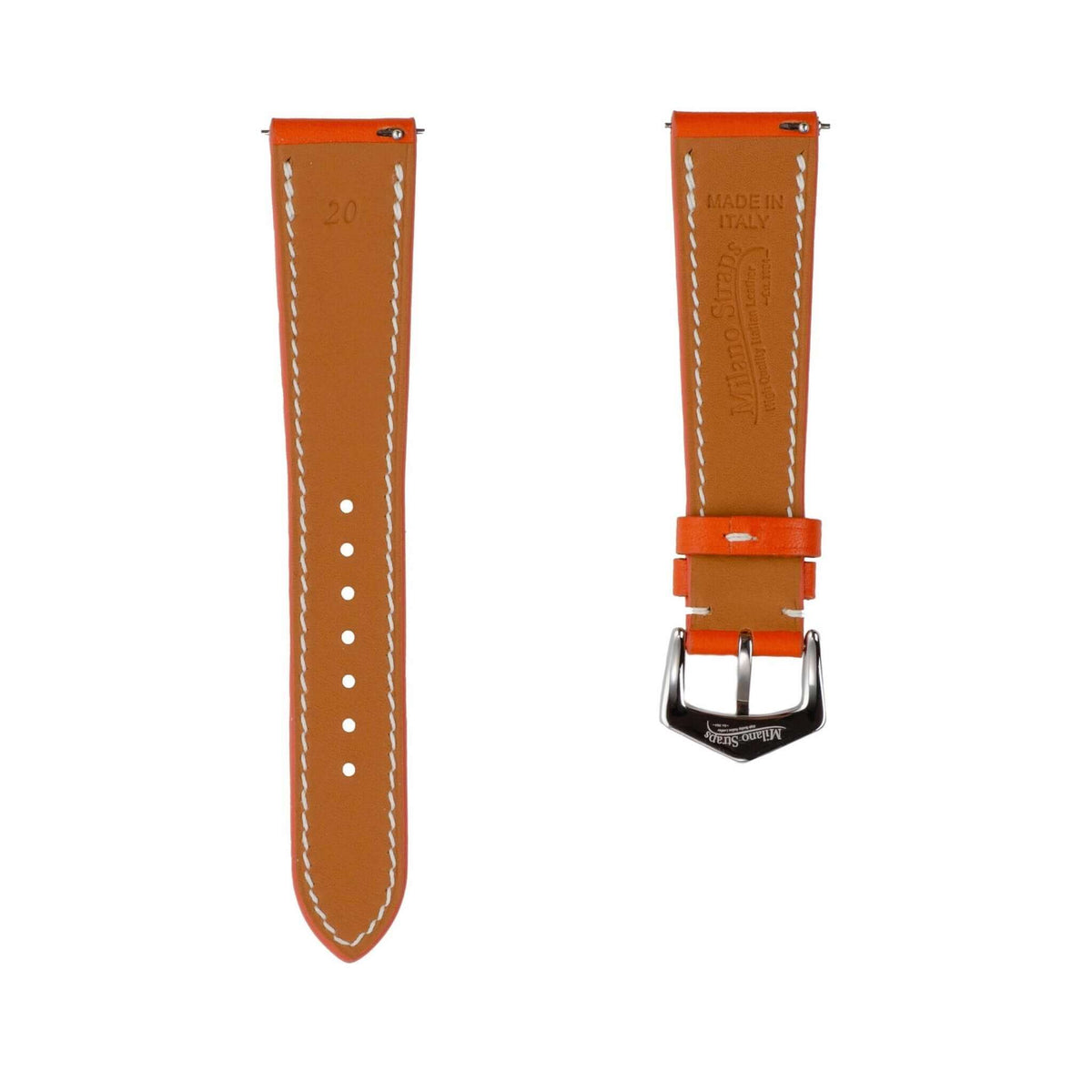 Orange Barenia Leather Watch Strap Watch Bands