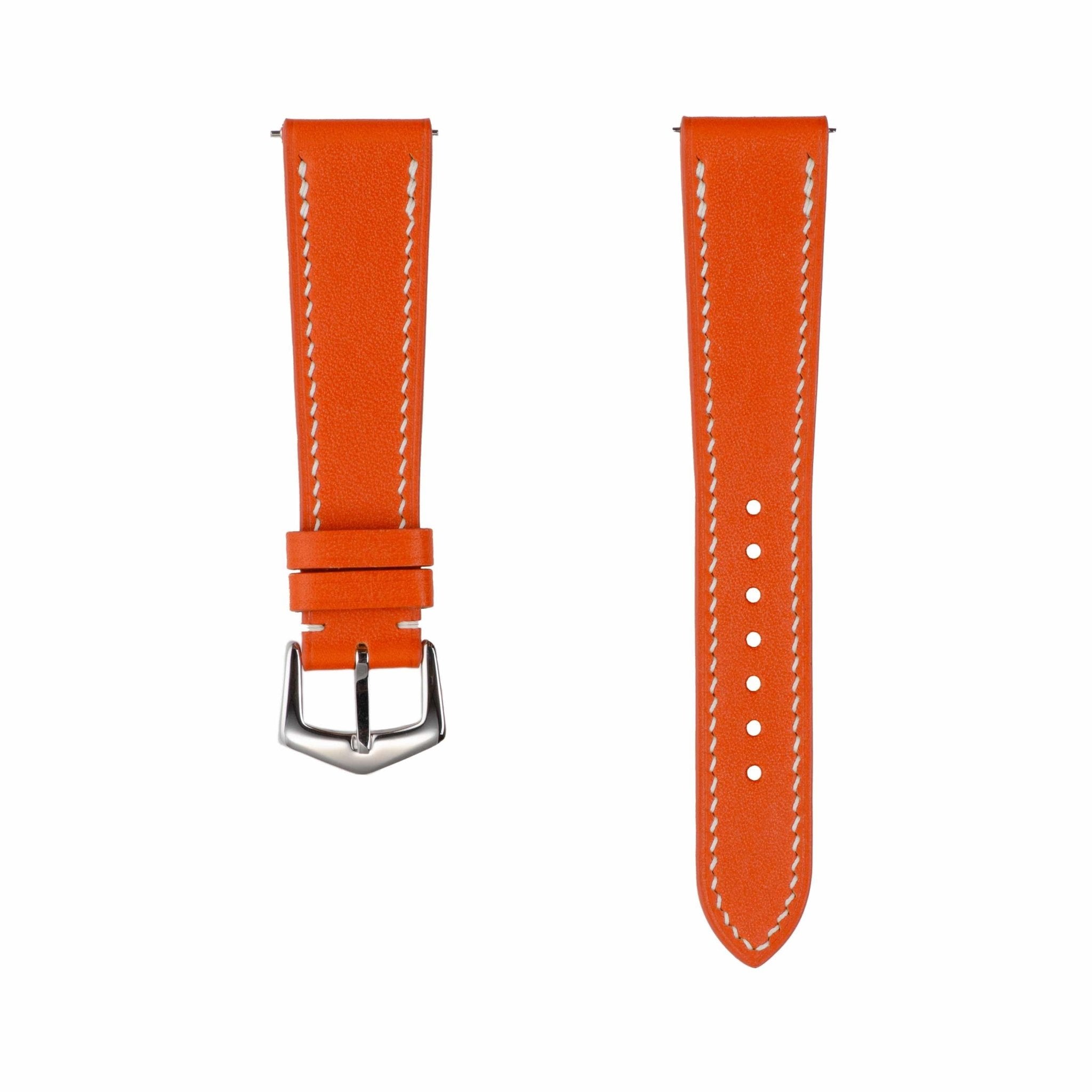 Orange Barenia Leather Watch Strap | Milano Straps | Watch Bands