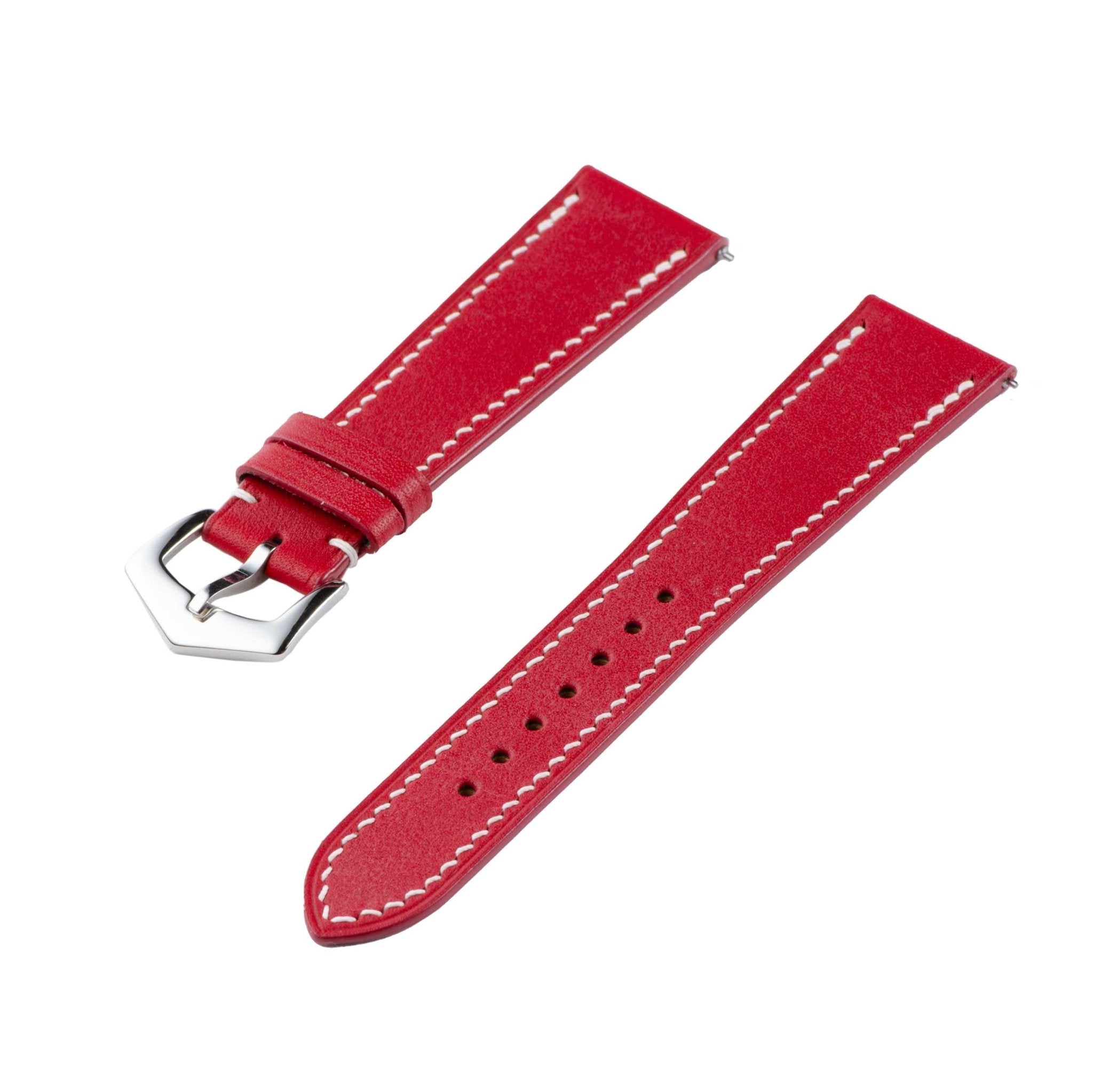 Red Barenia Leather Watch Strap | Milano Straps