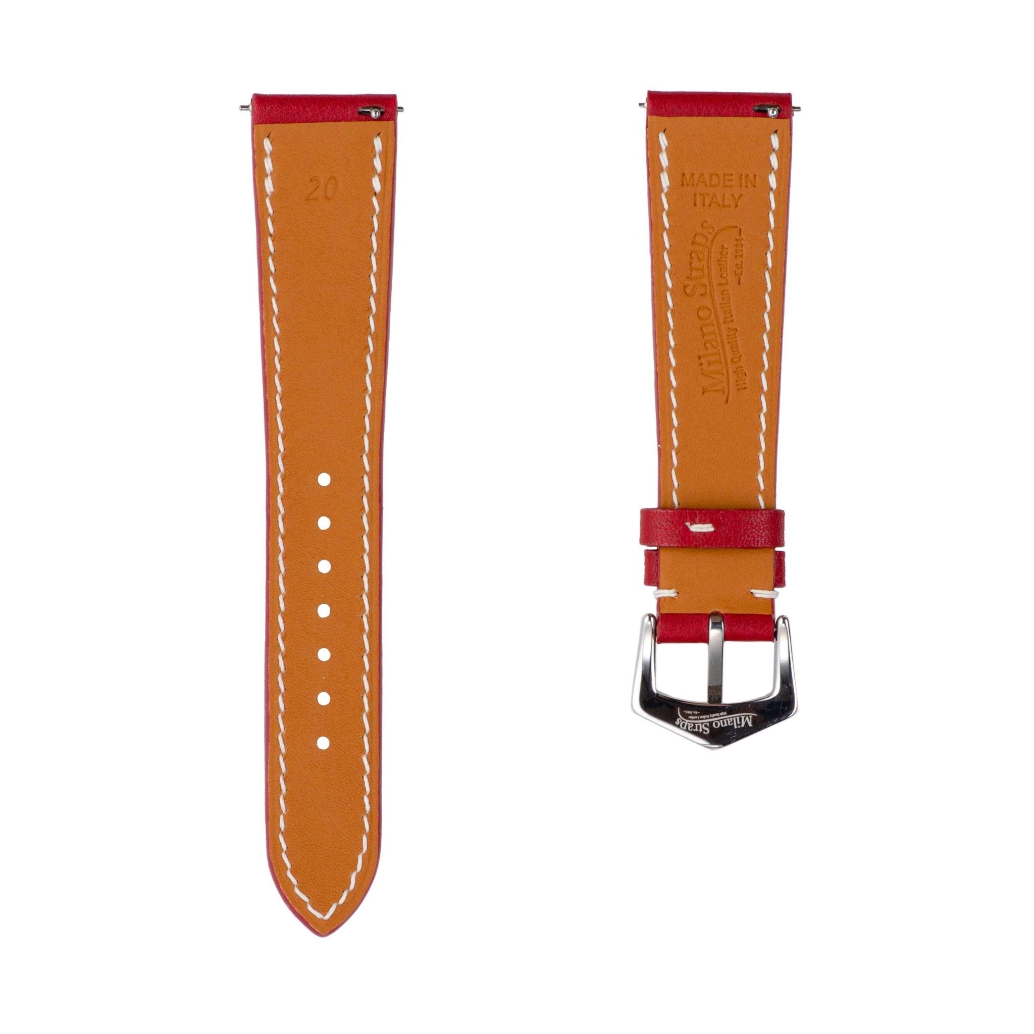 Milano Straps Red Swift Leather Watch Band | Watch Straps