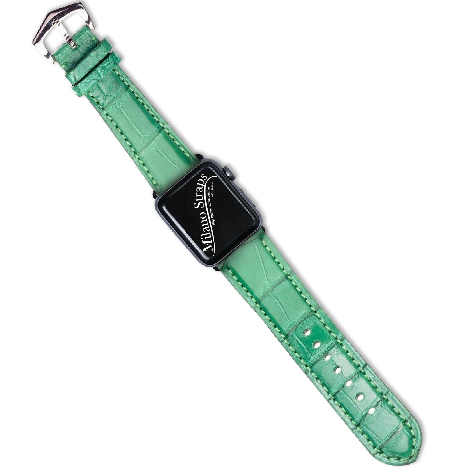 Apple Watch Leather Band ™ Alligator Millennium Green Watch Strap - Milano Straps - #Watch Bands#