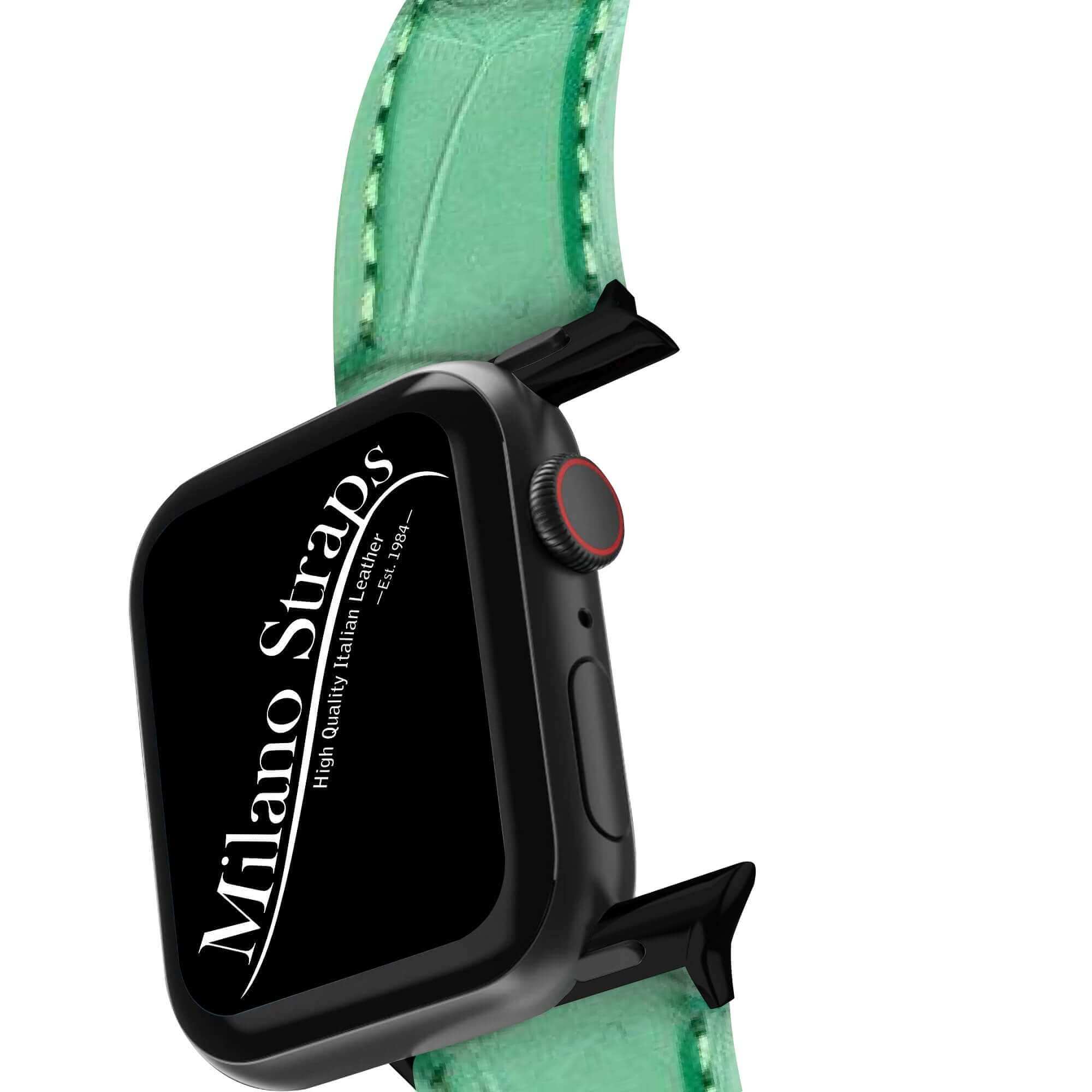 Apple Watch Leather Band ™ Alligator Millennium Green Watch Strap - Milano Straps - #Watch Bands#