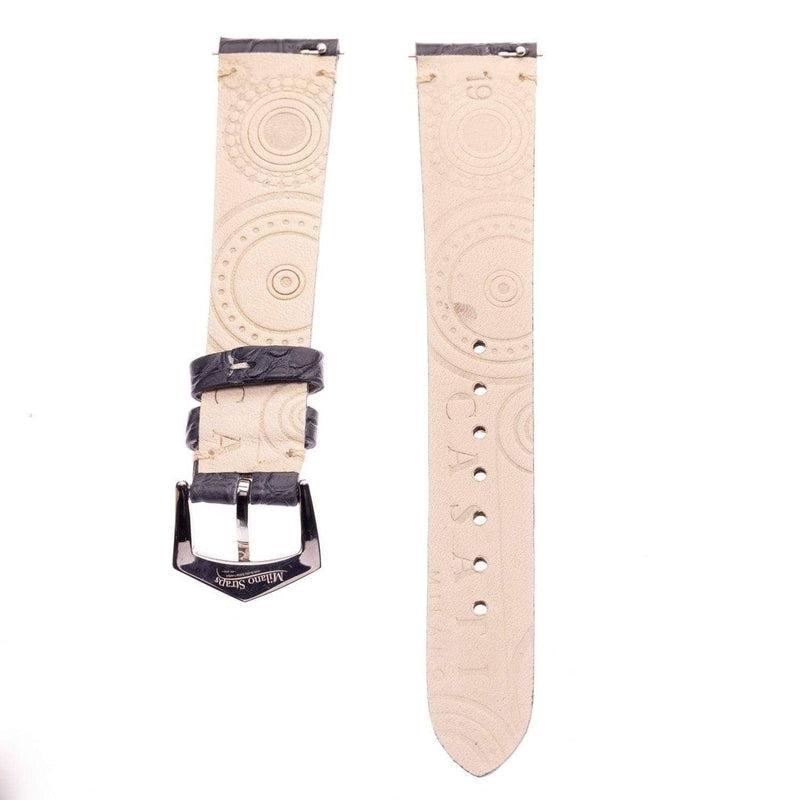 Apple Watch Leather Band ™ Black Alligator Minimal Stitches - Milano Straps