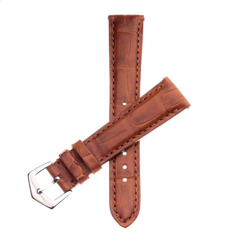 Apple Watch Leather Band ™ Cognac Matt Alligator Watch Band - Milano Straps