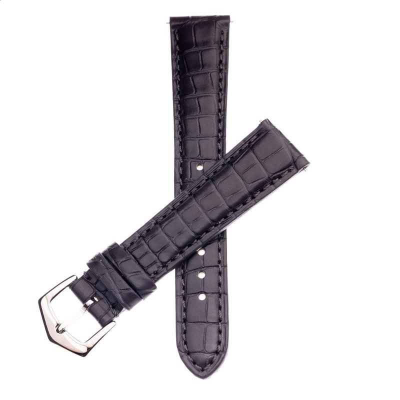 Apple Watch Leather Band ™ Dark Grey Matt Alligator Watch Strap - Milano Straps